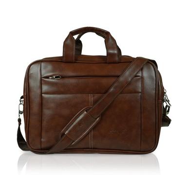 Black/ Brown Pu Leather Office Bag