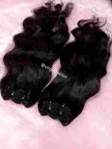 Weft Natural Black Human Hair 16-Inch Length