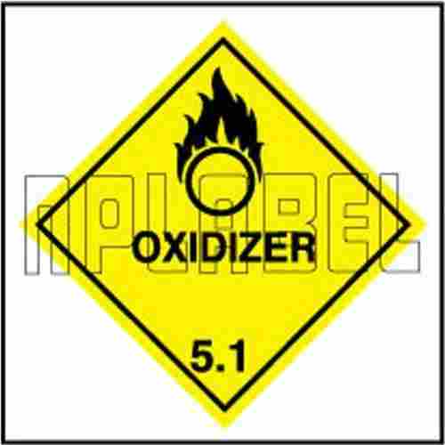 Oxidizer 5.1 Agent Warning Sign Self Adhesive Stickers