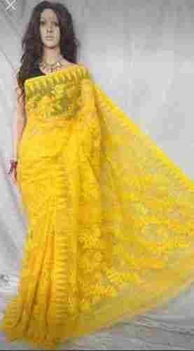 Yellow Color Designer Jamdani Saree