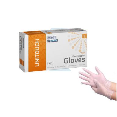 Blue Uni Touch Disposable Vinyl Clear Powder Free Examination Gloves
