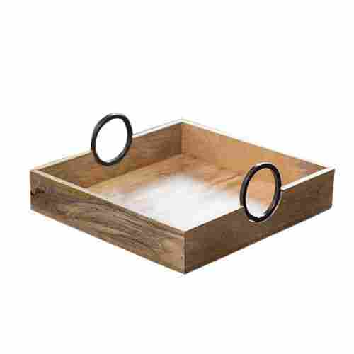 Wooden Tray with Round Handle