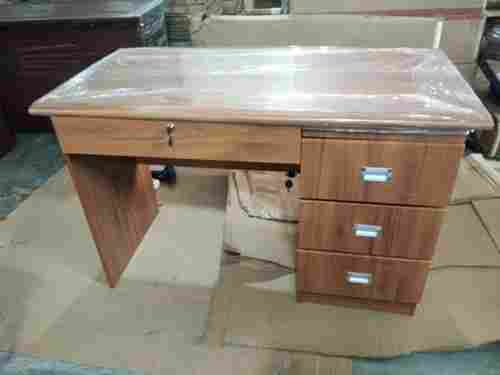 Brown Handmade Wooden Personal Computer Table With 4 Drawer