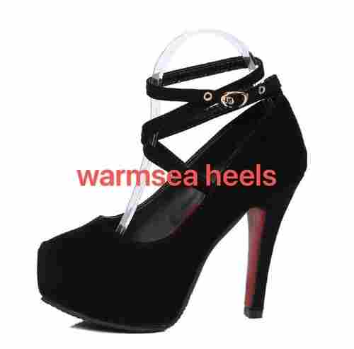 Ladies Fashion Black Heeled Shoes