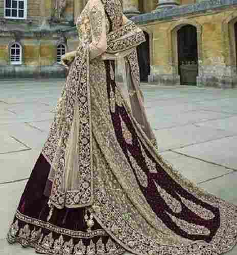 Trendy Embroidery Stitched Bridal Lehenga With Hand Work