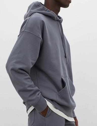 60% Cotton 40% Polyester 3 Thread Fleece inside brushed 340 GSM Mens Hooded Pullover