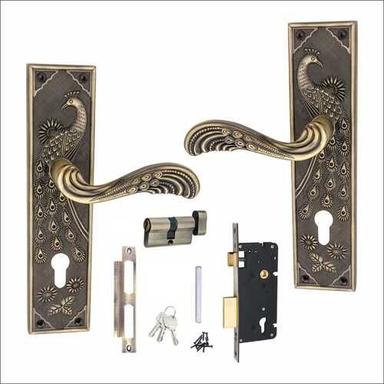 Atom Zinc Mayur Pattern Antique Mortise Door Handle With Lock And Key Application: Homes