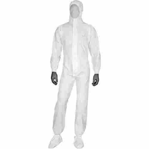 Disposable White S-XL Size Antistatic Non Woven Full Body Coverall With Elastic Hood