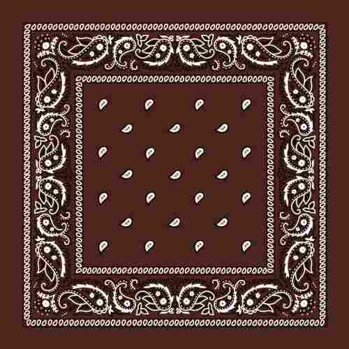 Brown Color Cotton Printed Bandanas Unisex Head and Face Cover Mask