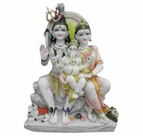 Lord Shiva Parwati Ganesha Family Marble Statue