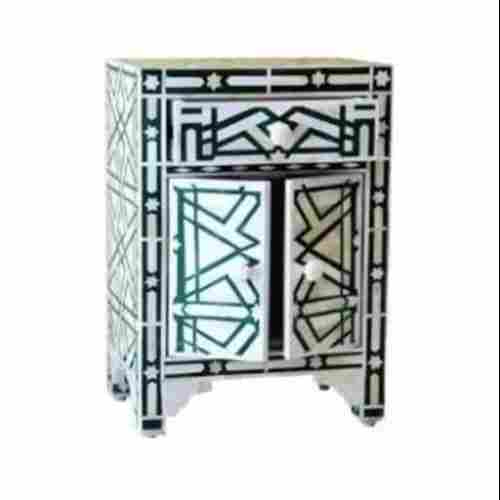 17x12x24 Inch Or 43x30x60 Cm Size Black And White Rectangular Shape Bone Inlay Side Table