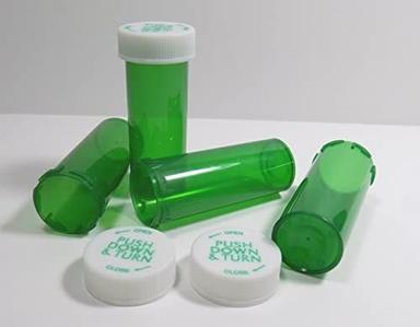 Plastic Round Shape Pet Green Color Pill Bottles For Pharmaceutical Industry