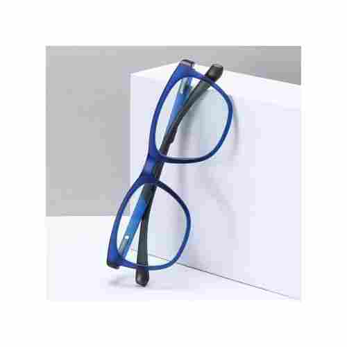 Blue Color Frame Square Shape Light Blocking Glasses Optical Spectacles