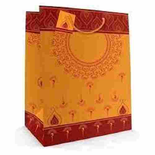 Yellow and Red Color Printed Art Paper Bags For Clothing and Books