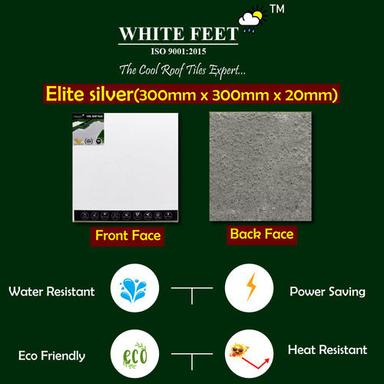 Concrete Anti Bacterial Heat Resistant Non Slip White Feet Cool Roof Tile Elite Silver