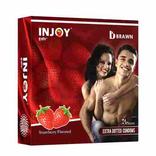 Injoy Premium Extra Dotted Strawberry Flavored Condoms for Men