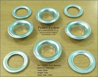 Metal 1300No 22 Mm Head Size Round Silver Color Aluminium Eyelets With Washer