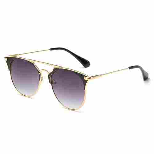 Classic Acetate Lens Alloy Gloden And Black Fashion Mirror Sunglasses 