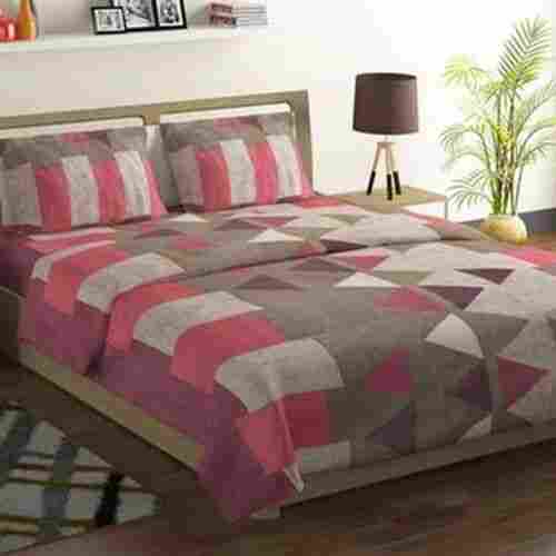 Multicolor Cotton Print Non Woven Bedsheet, With 2 Pillow Cover