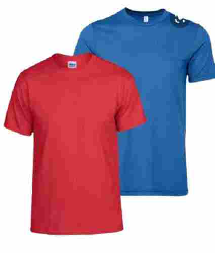 Men's Plain Multicolored Round Neck and Short Sleeves Casual Wear T Shirts