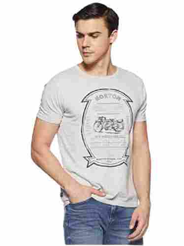 Men'S Short Sleeves Round Neck Easily Washable Cotton Printed Body Fit T-Shirts