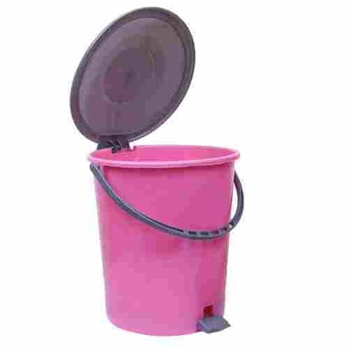 Robust Construction Leak Resistance Pink Cylindrical Plastic Dustbin For Outdoor