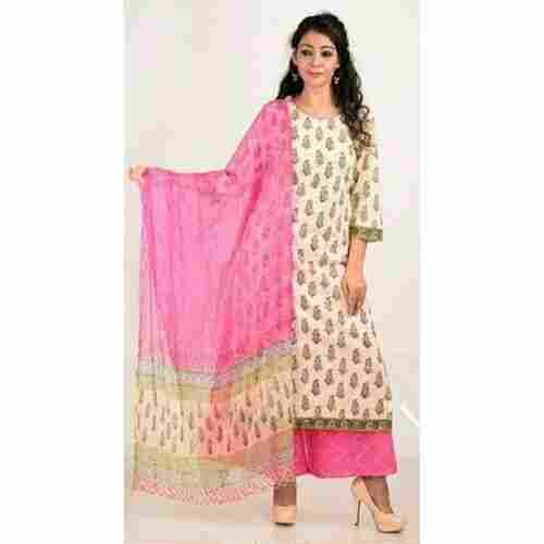 Women'S Light Weight And Stylish Cotton Printed Salwar Suit With Dupatta Set 