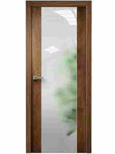 Scratch Proof Smooth Surface Wooden Framed Interior Tempered Glass Door