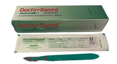 White Docto+Sword Scalpel Disposable Scalpel With Plastic Handle For Surgical Use
