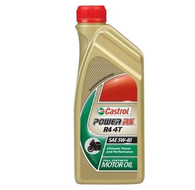 Yellow Castrol Power Sae 5W-40 Fully Synthetic Bike Engine Oil With Ultimate Power And Performance