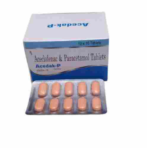Aceclofenac And Paracetamol Tablet, Pack Of 10x10 Tablets