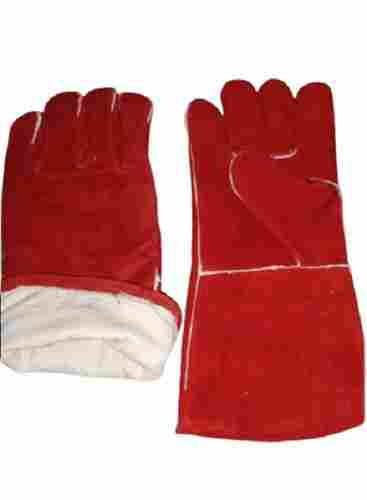 Skin Friendly Red Color Plain Free Size Full Fingered Leather Gloves For Men