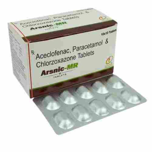 Aceclofenac Paracetamol And Chlorzoxazone Tablets, Pack Of 10x10 Tablets 