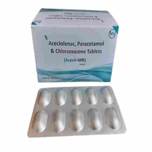 Aceclofenac Paracetamol And Chlorzoxazone Tablets, Pack Of 2x5x10 Tablets 