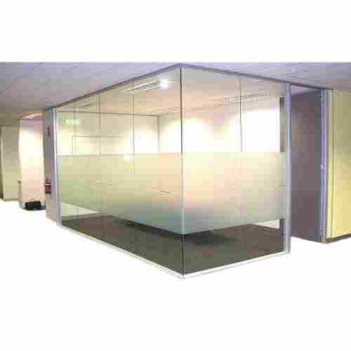 Transparent Plain Glass Partition With 8 To 9 Height Feet Hinged For Office