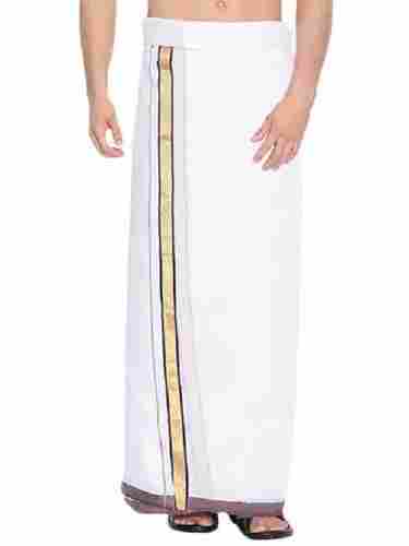 Mens 2.20 Meter Breathable And Comfortable Plain Readymade Traditional Cotton Dhoti