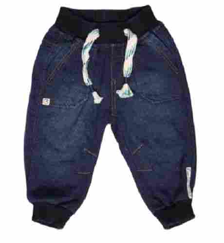Boys Causal Wear Breathable Plain Dyed 4 Pockets Denim Jogger Pants
