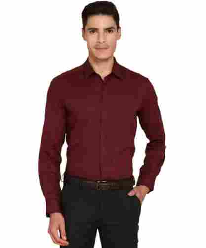 Mens Formal Wear Plain Dyed Full Sleeves Down Collar Cotton Shirts