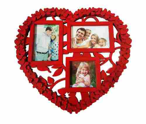 Heart Shape Matte Finish Wall Mounted Plastic Photo Frame For Decoration 