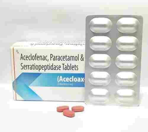 Aceclofenac Paracetamol Serratiopeptidase Tablets,10x10 Tablets