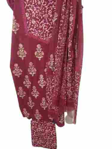 Casual Wear Long Sleeve Printed Cotton Silk Salwar Suits For Ladies