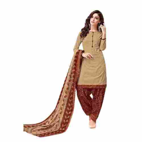 Ladies Designer Fancy Printed Cotton Silk Salwar Suit With Dupatta