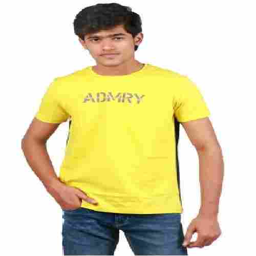 Soft Cotton Stylish Yellow Designer T Shirt For Men