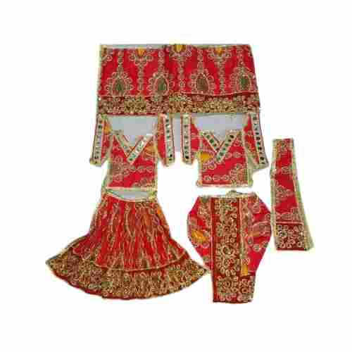 Size 4 Inch Multi Color Printed Radha Krishna Dress 