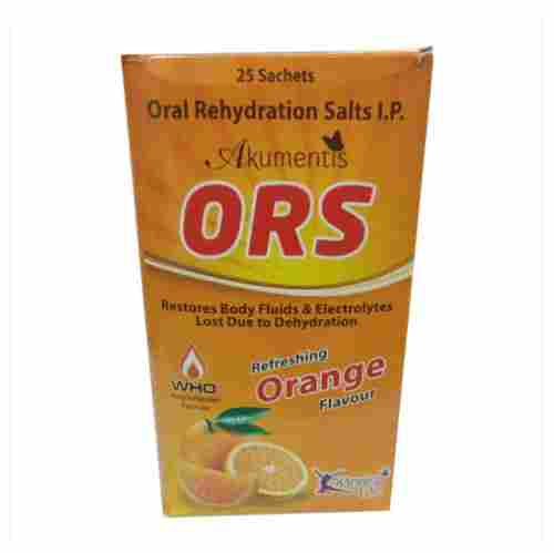 Orange Flavor Oral Rehydration Salts Ip Ors Liquid, Pack Of 25 Grams 