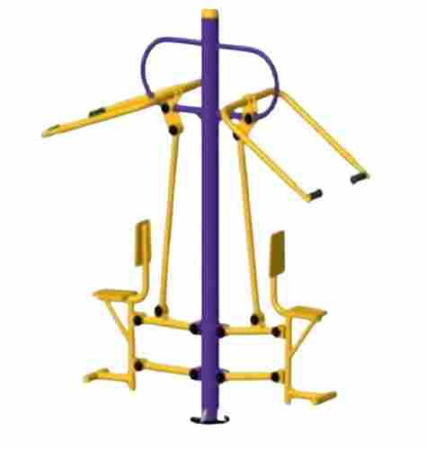 Yellow And Purple Mild Steel Polished Finish Push And Pull Exercise Chair