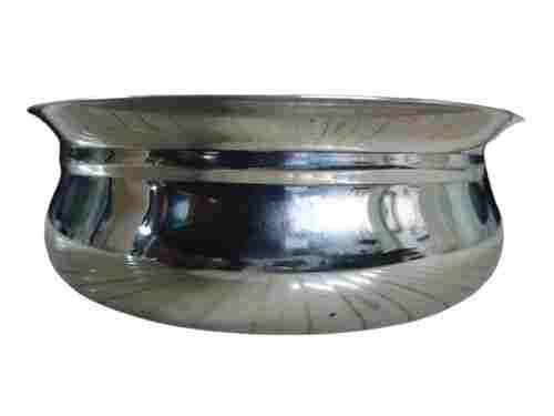 Round Shape Silver Stainless Steel Handi With Size 13 X 18 Inches