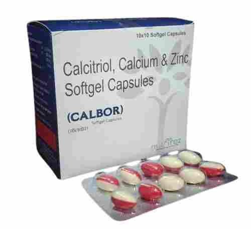 Calbor Calcitrol Calcium Citrate Zinc Maganesium Softgel Capsule, 10 X 10
