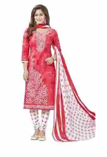 Ladies Pink Printed And Embroidered Bridal Salwar Suits 