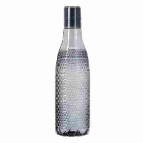 1 Liter Black Plain Round Plastic Water Bottle